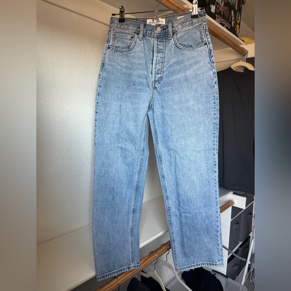 Light Blue Denim Jeans - Aritzia Jeans - The denim Forum Joni Jeans